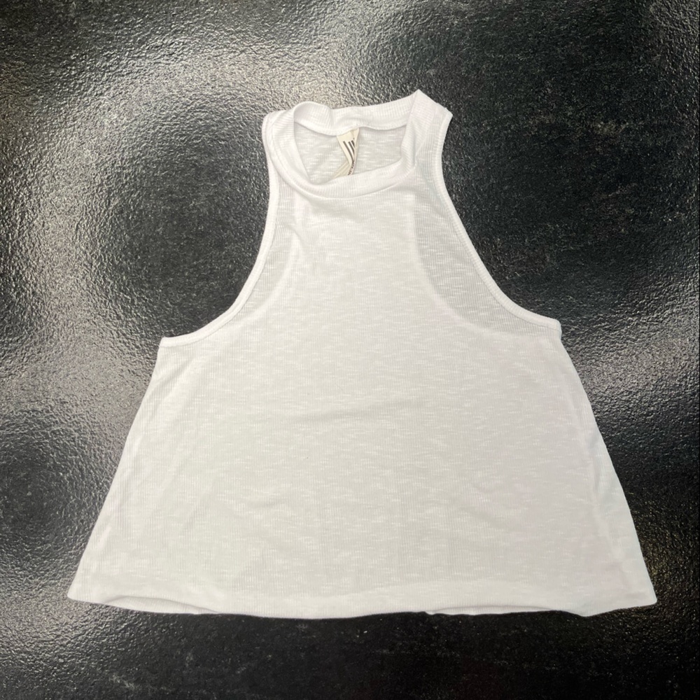 Free People high neck tank top, Color: White, Size: Large